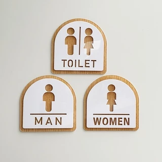 ส่งจากไทย🔥ป้ายห้องน้ำอะคริลิค🚻TOILET MAN WOMEN สติกเกอร์ห้องน้ำ ป้ายสุขา หญิง ชาย พร้อมเทปกาวสองหน้า ติดตั้งง่าย สวยงาม