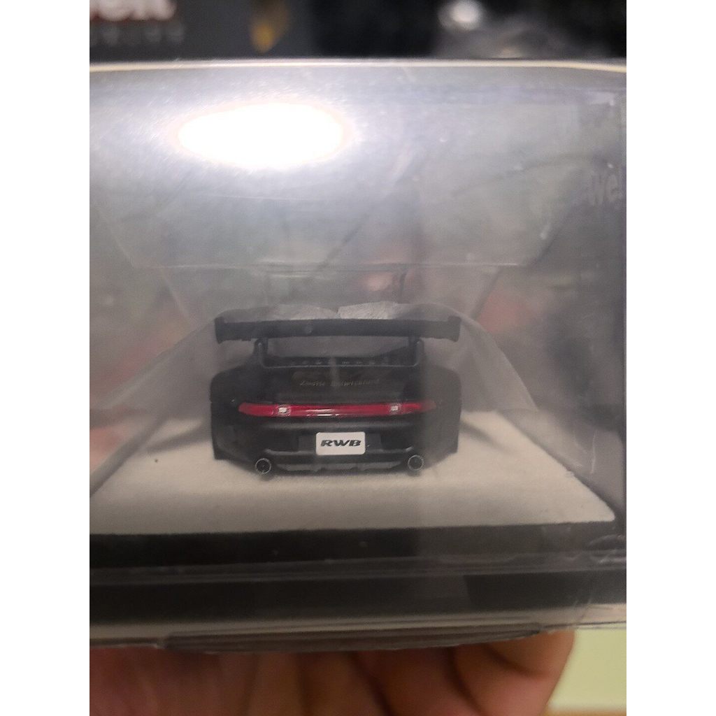 กล่องสี่เหลี่ยม PGM 1/64 Porsche 993 RWB Matte Black 993, No. 532/999 RAUH-Welt Begriff Limited Edit