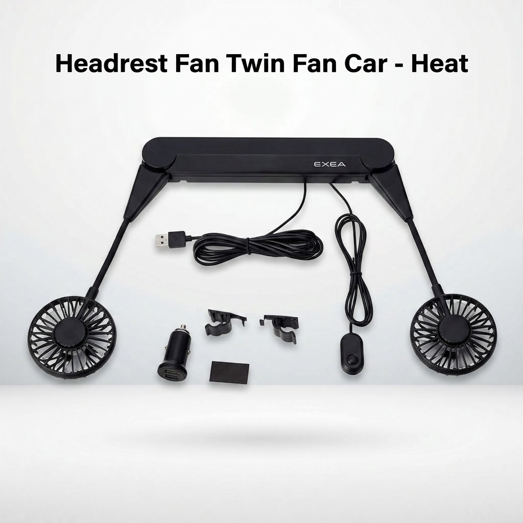 Headrest Fan Twin Fan for Car - Heat Stroke Prevention and Heat Countermeasure EXEA Seiko Industry E