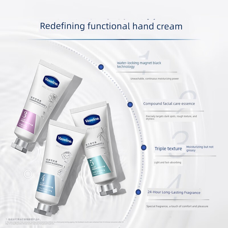 handcream แฮนด์ครีม Vaseline Moisturizing Brightening Essence Hand Cream Single Hyaluronic Acid Mois
