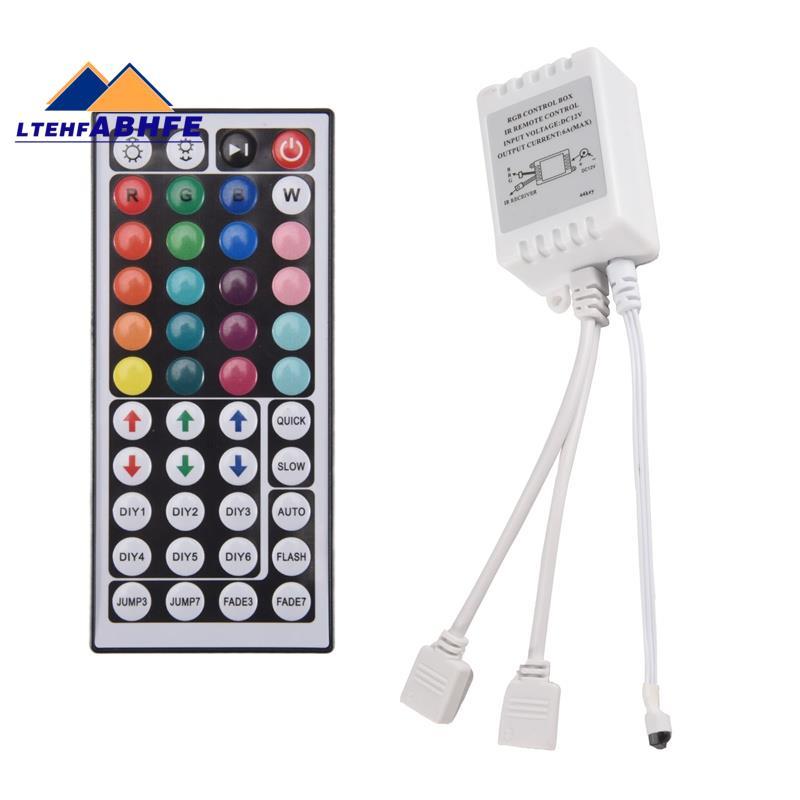 [ขายร้อน L]คอนโทรลเลอร์ RGB LED + 44 คีย์รีโมทคอนโทรล RGB IR Light Strip Controller สําหรับ 2835 505