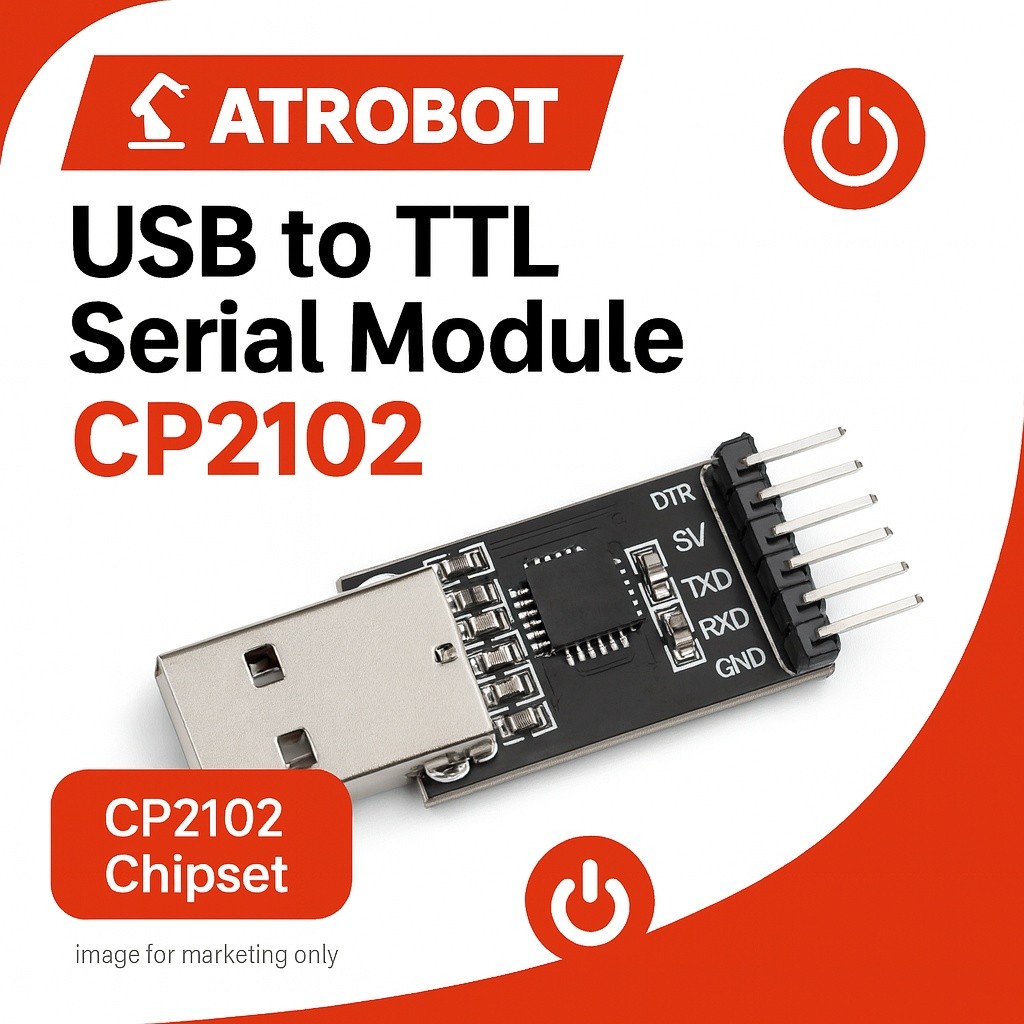 CP2102 USB to TTL โมดูลแปลง Serial 3.3V/5V พอร์ตครบ ปลอดภัยด้วยฟิวส์ สำหรับอัปโหลดโปรแกรม Arduino