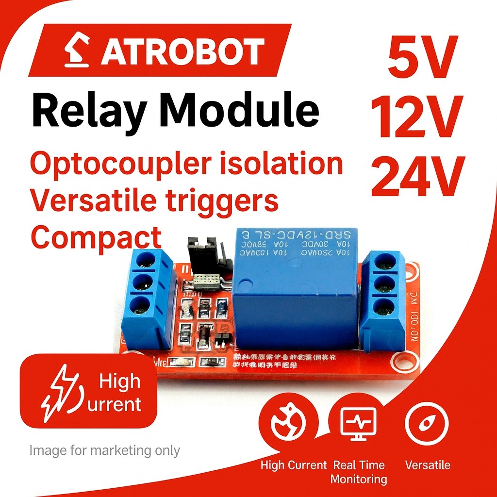 Relay Module 2-Channel 5V/12V/24V Optocoupler High/Low Trigger (เลือกแรงดันไฟ 5V/12V/24V)