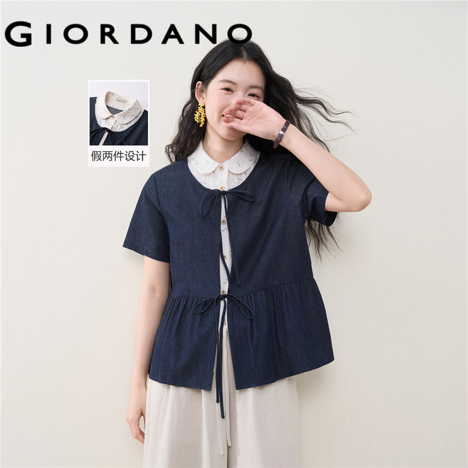 GIORDANO WOMEN Women Stitched Shirt 18346808
