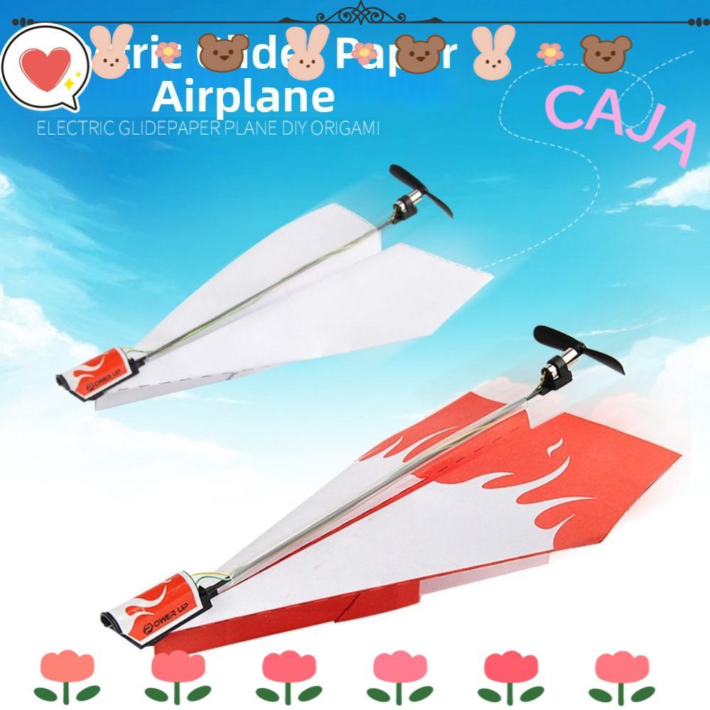 CAJA1 DIY Motor Power Plane, Paper & Plastic Red & White Airplane Rc Folding Paper Model, ชาร์จ Red 