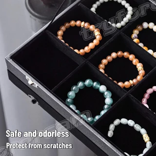 กล่อง Jewellery พร้อมฝาปิดโปร่งใส เก็บสร้อยข้อมือ กล่องกันฝุ่นสําหรับสร้อยข้อมือและกําไล สร้อยคอ กล่องอัญมณีต้านออกซิเจน