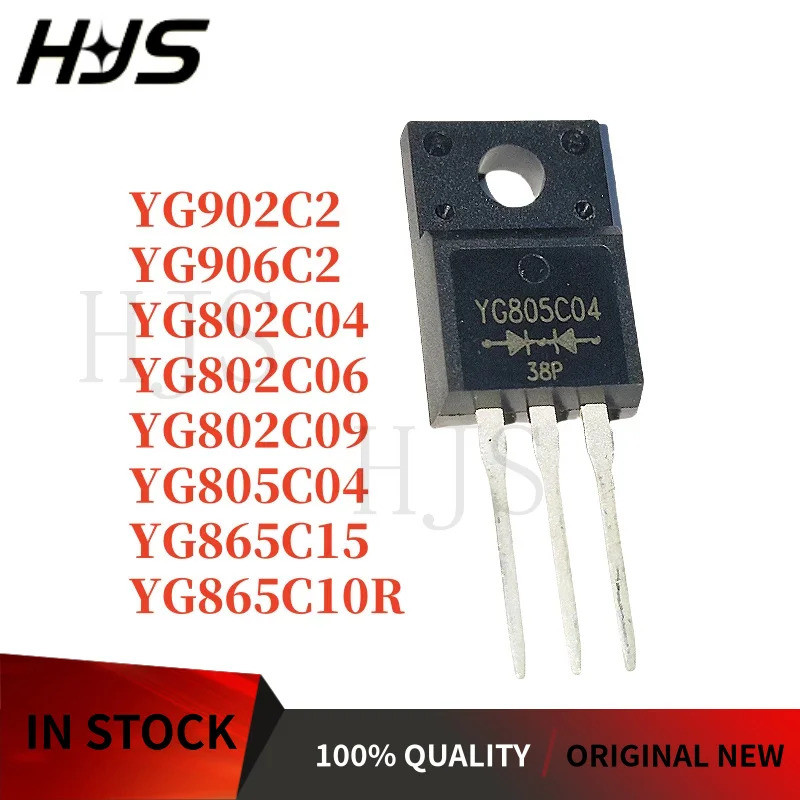 10PCS YG805C04 YG802C09 YG802C06 YG865C10R YG902C2 YG865C15 YG906C2 YG802C04 TO-220F ในสต็อก MOS CHI