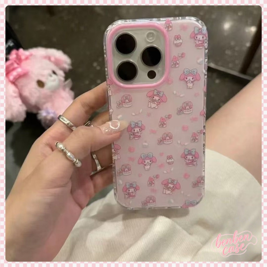 เคสไอโฟน การ์ตูนคิตตี้แมวเมโลดี้โบว์น่ารักกราฟิติ เคส For IPhone 17 11 15 13 14 16 12 Pro Max 7Plus X XR 6 8 Plus XS Max