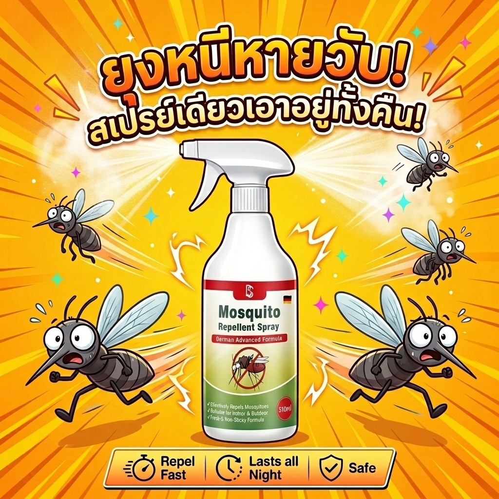 🦟ฉีดครั้งเดียว ป้องกันนานเดือนเลย🦟กำจัดยุง สเปรย์ไล่ยุง สเปรย์ตะไคร้หอม สูตรออร์แกนิค ปลอดภัยไร้สารพิษ ขวดใหญ่จุใจ 510 มิลลิลิตร
