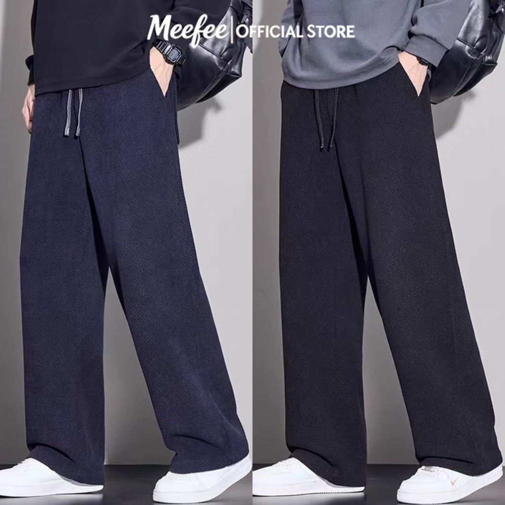 MEFEE Bule ผู้ชายหลวม Track กางเกง Cuffs แฟชั่นเกาหลี Streetwear All-match Breathable Casual ทุกวันกีฬากลางแจ้งวิ่ง Gym Jogger M-4XL
