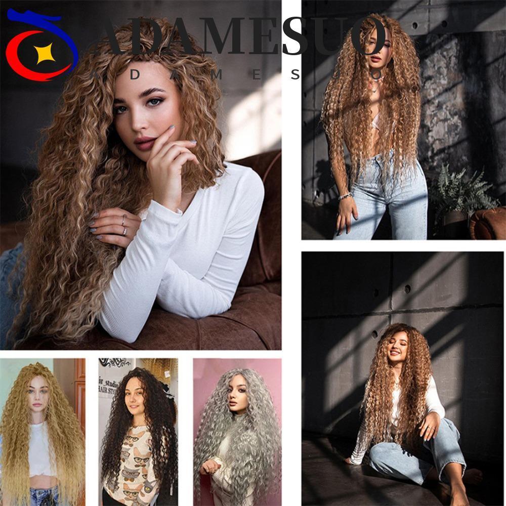 Adamesuo ลึก Twist ถักผม, Freetress Afro Curls สังเคราะห์โครเชต์ผม, DIY ยาวน้ําคลื่นหยิกโครเชต์ Braiding Hair Extensions อเมริกัน ราคา ถูกที่สุด ดีลบีเคเค