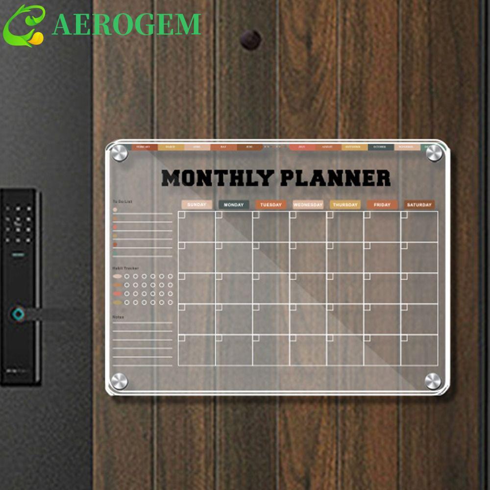 AEROGEM Magnetic Acrylic Weekly Planner,โปร่งใสแม่เหล็ก Erasable Memo Board,หมายเหตุกระดานดําชุดแขวน