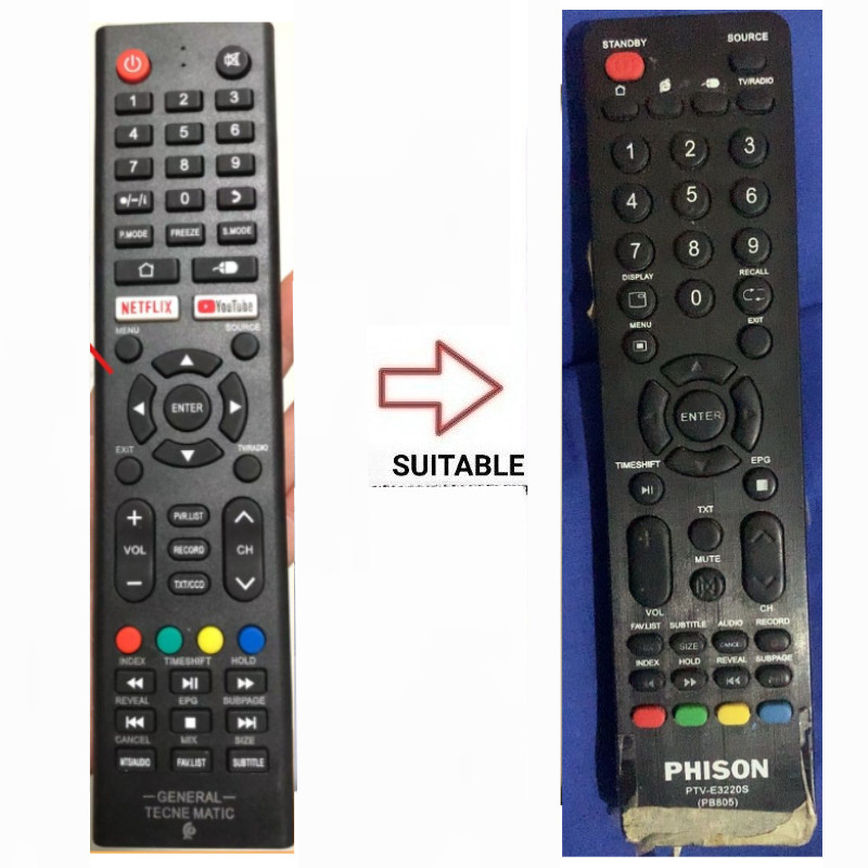 ใช้งานร่วมกับ PHISON PR-213 SMART TV E-series LED TV รีโมทคอนโทรล PTV-E3220S PTV-E4020S PTV-E4320S P