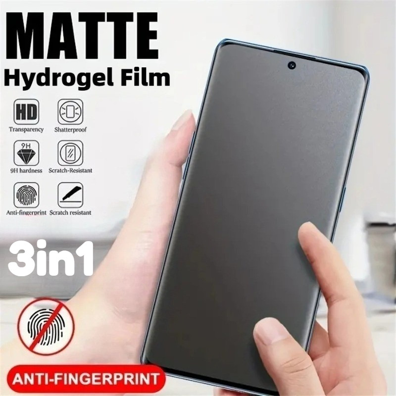 3in1 สําหรับ Samsung Galaxy หมายเหตุ 20 10 9 8 Ultra Frosted Hydrogel ป้องกันหน้าจอ + คาร์บอนไฟเบอร์กลับฟิล์มสําหรับ Galaxy Note20 Note10 + Note9 Note8 Note10 โทรศัพท์ Matte ฟิล์มป้องกัน