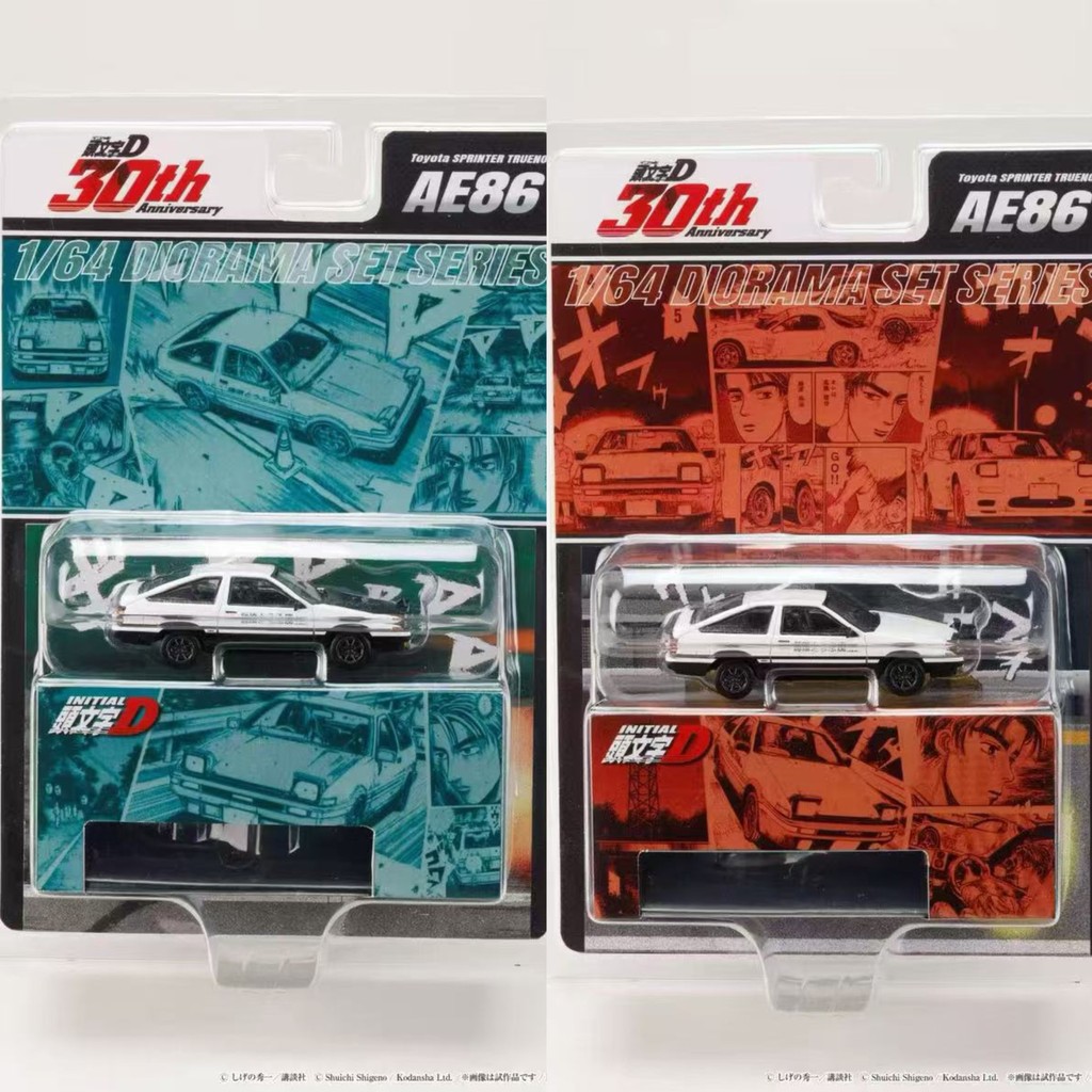 Hobby Japan 1: 64 Toyota AE86 Initial D 30th Anniversary Wall Card โมเดลรถอัลลอย