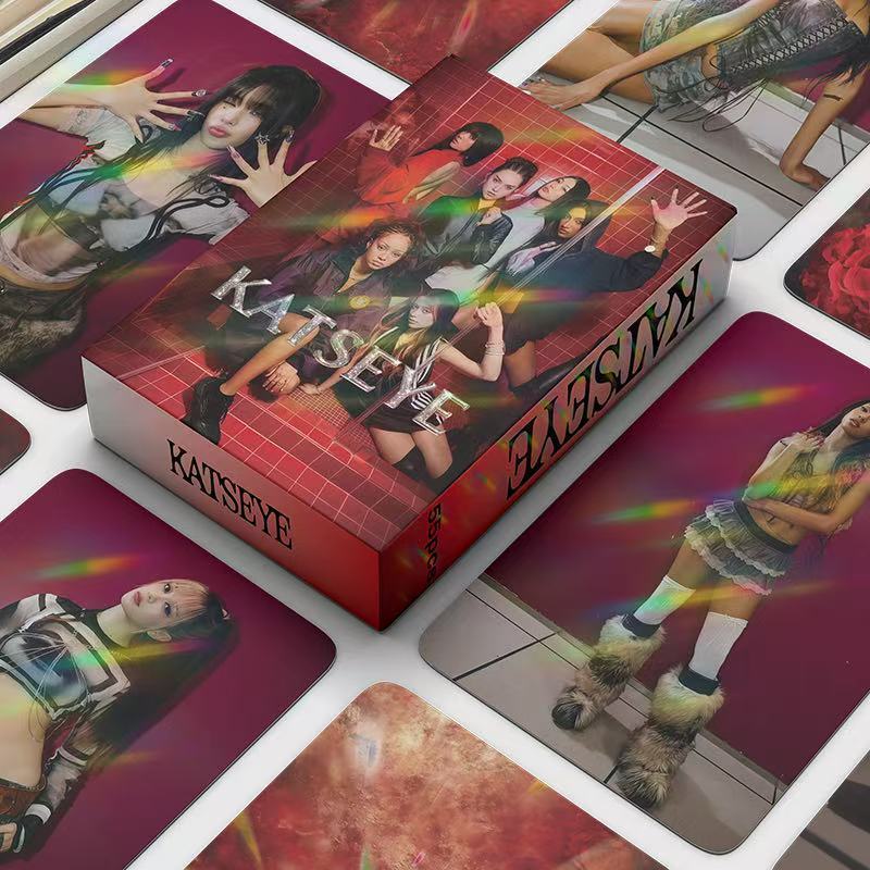 สไตล์ใหม่ 55 KATSEYE Laser Photocards Cross-Country Girl Group KPOP สินค้า LOMO Photocards