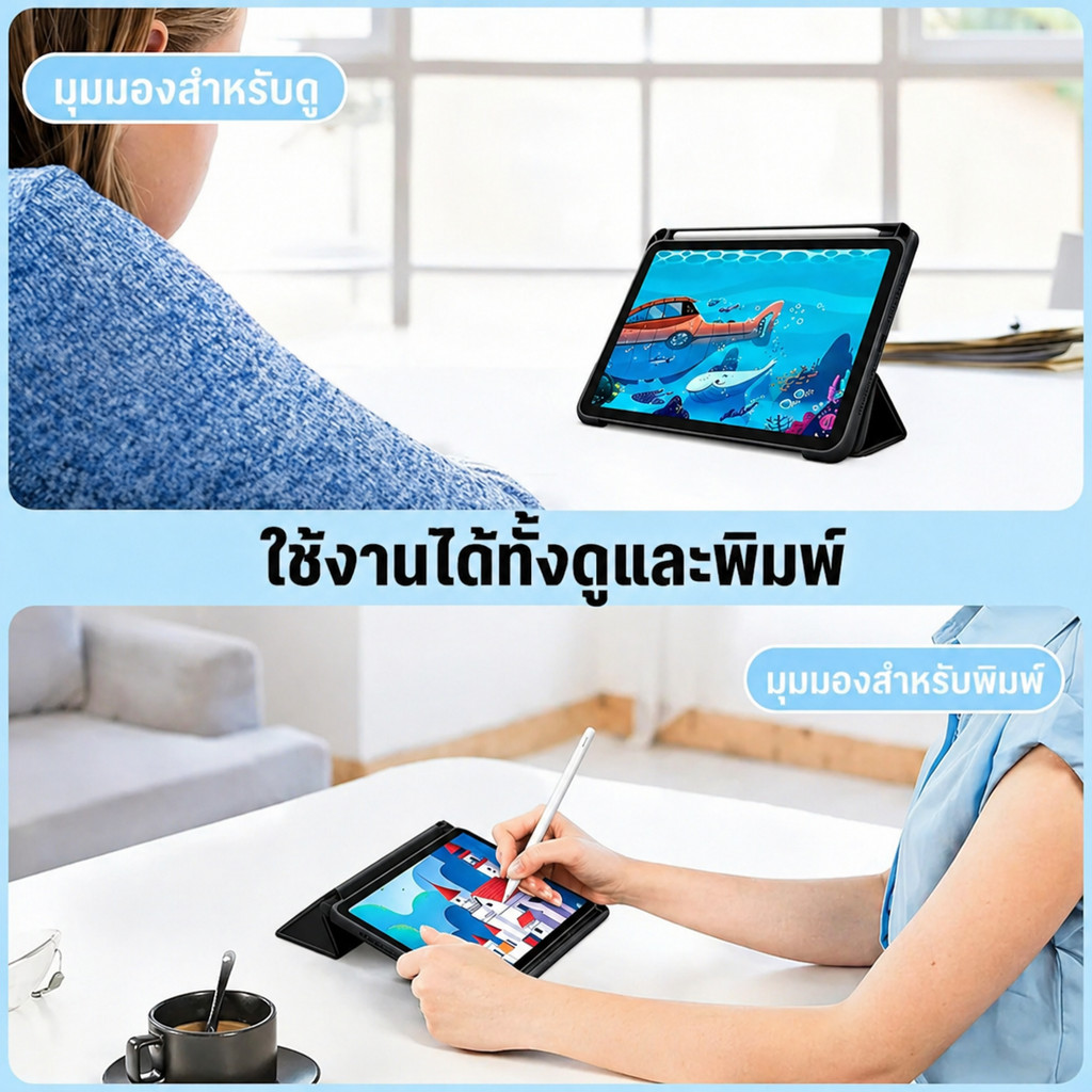 ใหม่🌟เคสไอแพด สำหรับ iPad Pro11 Air4/5/6/7 gen10/11 ​​9.7 gen7/8/9 Case ฝาครอบอะคริลิคใส เคส gen5/6 รูปที่ 7