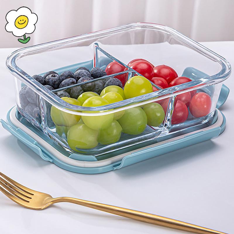 {}maoyting} 1/2/3 Grids Thien Leak Proof ไมโครเวฟ Safe Food Crisper High Borosilicate Glass Bento Bo