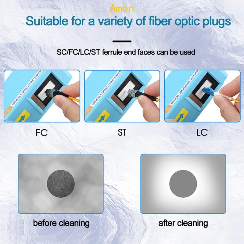 Amon AUA-550 น้ํายาทําความสะอาดใยเทปคาสเซ็ตสําหรับ SC สําหรับ FC Optical Pigtail Cleaning
