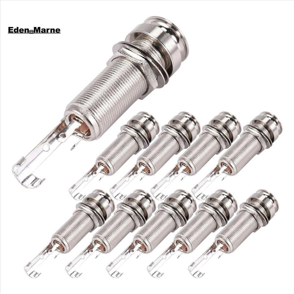 [Eden_Marner]10PCS Guitar Pickup Endpin Output Jack Strap Lock Chrome