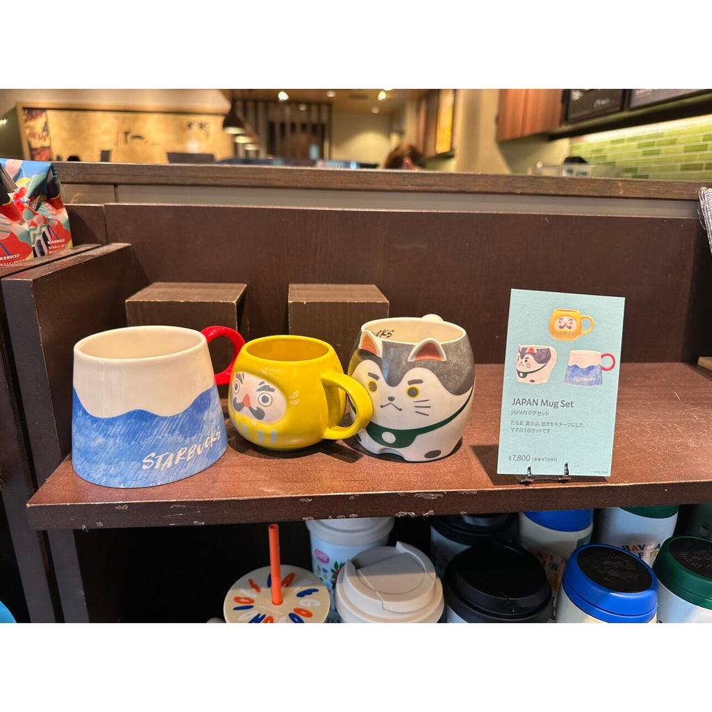 Japan Daigou Starbucks Mount Fuji Limited Mug ชุดสามชิ้น Dharma Blue Dog Mount Fuji Mug