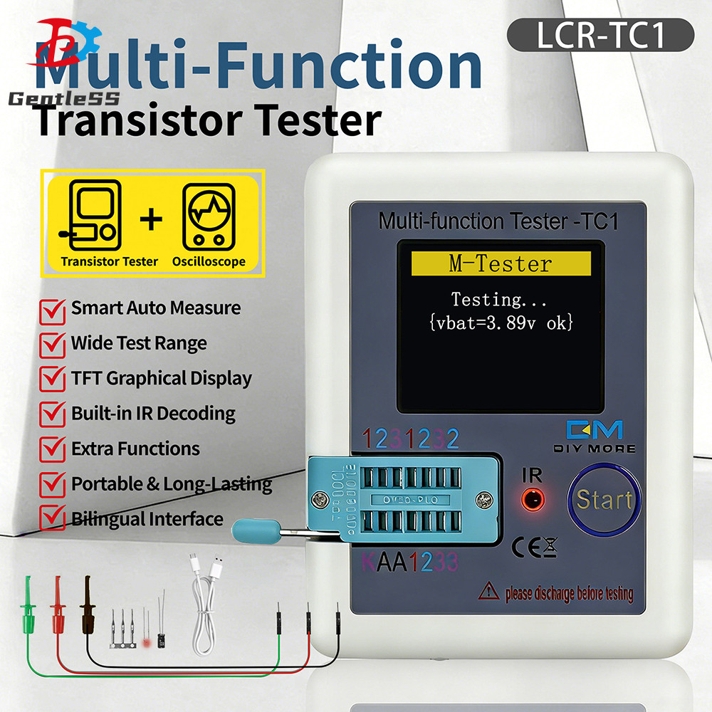 เครื่องทดสอบทรานซิสเตอร์มัลติฟังก์ชั่นขนาด 1.8 นิ้ว LCR-TC1 เครื่องทดสอบส่วนประกอบอิเล็กทรอนิกส์อินเ