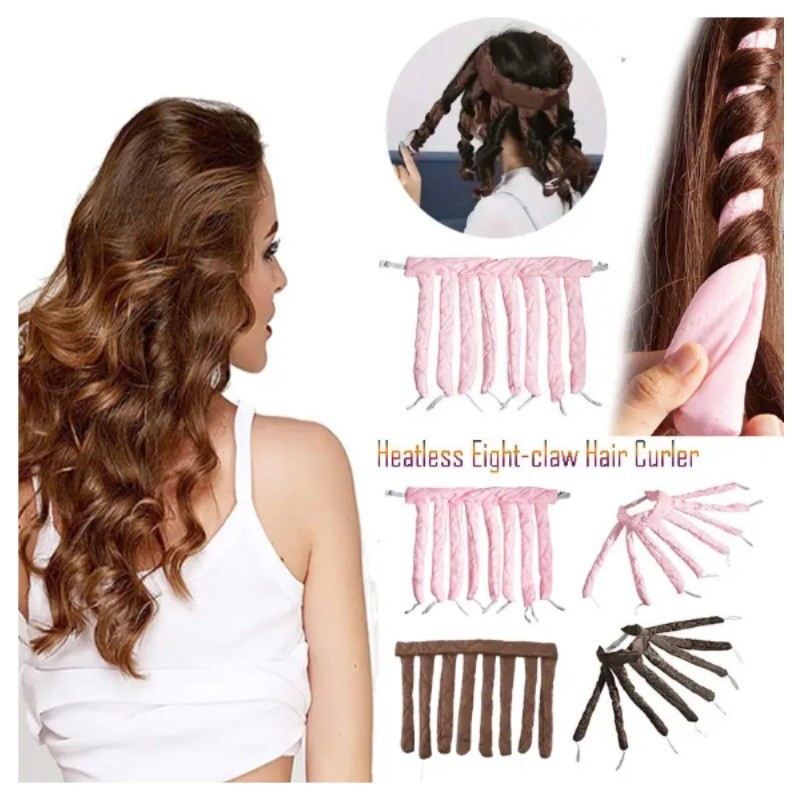 Heatless Octopus Curler แถบคาดศีรษะนุ่ม ม้วนผมลอน Sleeping Foam Curls Wave เครื่องมือจัดแต่งทรงผม