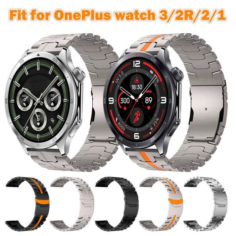 22 มม.ไทเทเนียมสําหรับ Oneplus นาฬิกา 3/2R/2/1, ธุรกิจสําหรับ Huawei GT6/5Pro/4 46 มม.Smartwatch สร้อยข้อมือโลหะ Clasp