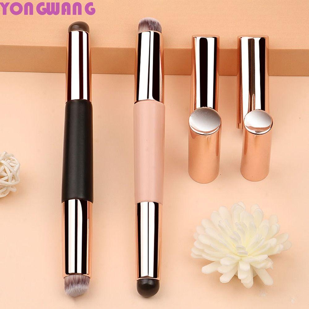 YONGWANG66HR แปรงทาปากซิลิโคน,แบบพกพารอบ 2-in-1 แปรงลิปสติก,ปากกาเล็บ Professional Soft Double-ended