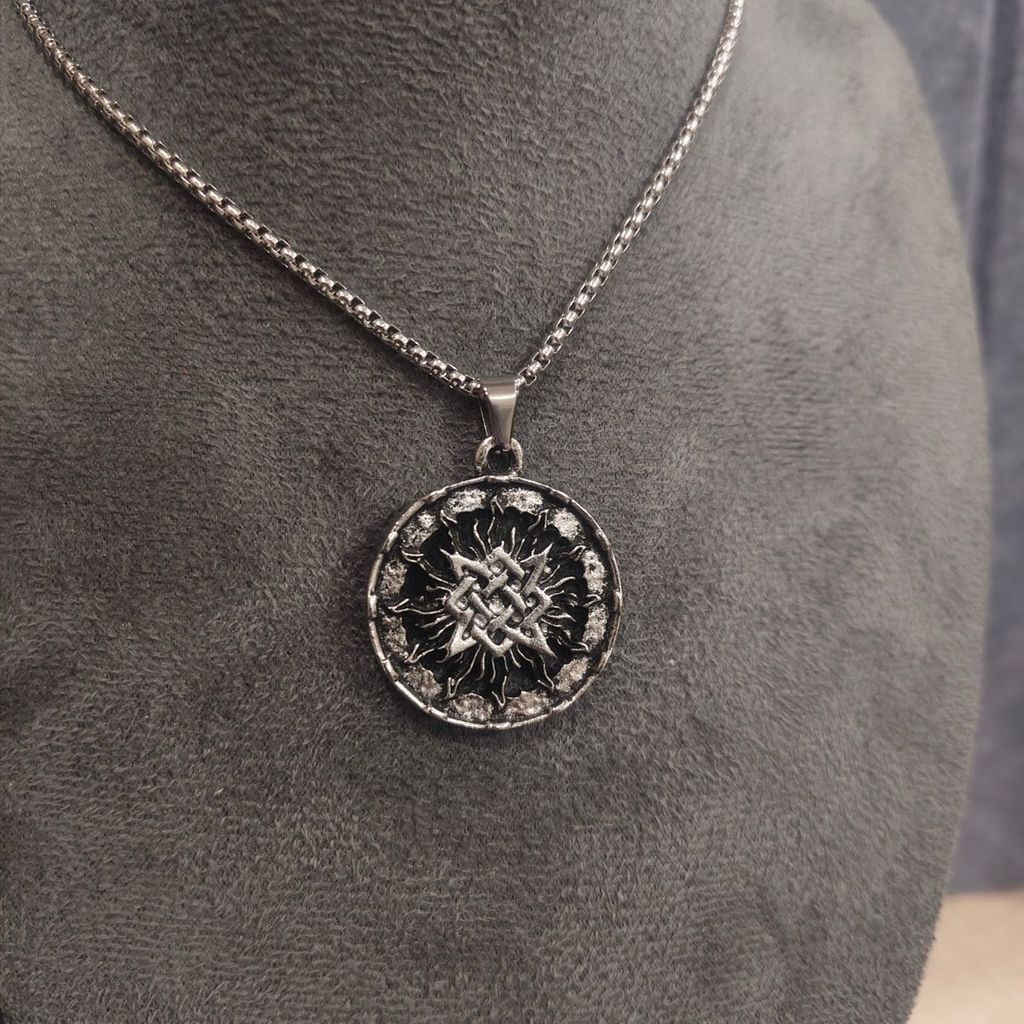 Slav Men Charm Necklace~Russian Star Pendant Gothic Punk Necklace Sweater Chain
