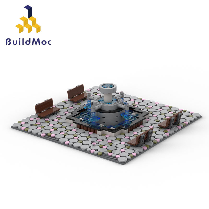 น้ําพุสําหรับ Town Hall ในหลักสแควร์ Building Blocks ประกอบของเล่นของขวัญเด็ก 711PCS อิฐบล็อกของเล่น