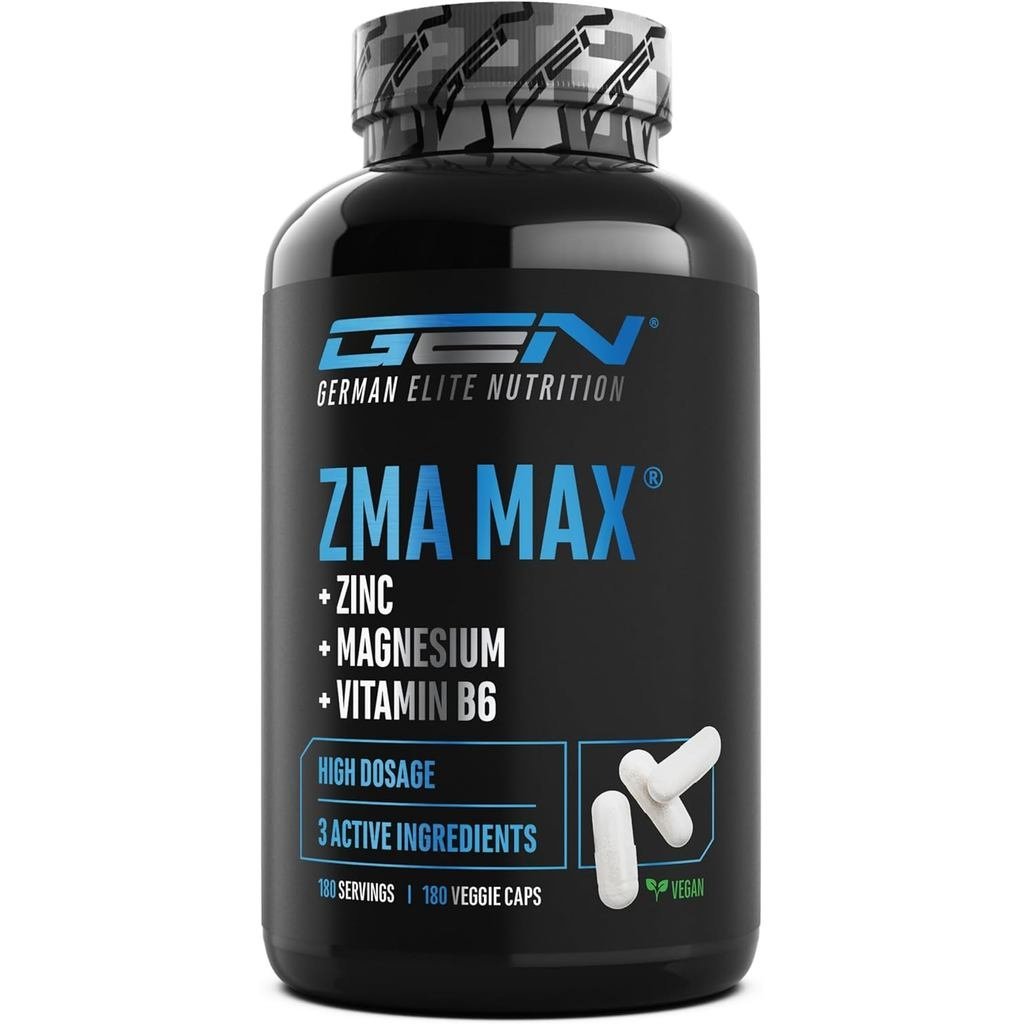 ZMA MAX-180 แคปซูล-โดสสูงพิเศษ-สังกะสี+แมกนีเซียม+วิตามินบี6-รุ่นคุณภาพสูง: บรรจุ 3 สารประกอบแมกนีเซ