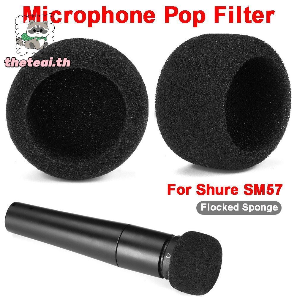 THETEAI ไมโครโฟน Pop Filter, Flocked ฟองน้ําโฟมเปลี่ยน Mic กระจก, Professional Windproof Pop Filter 