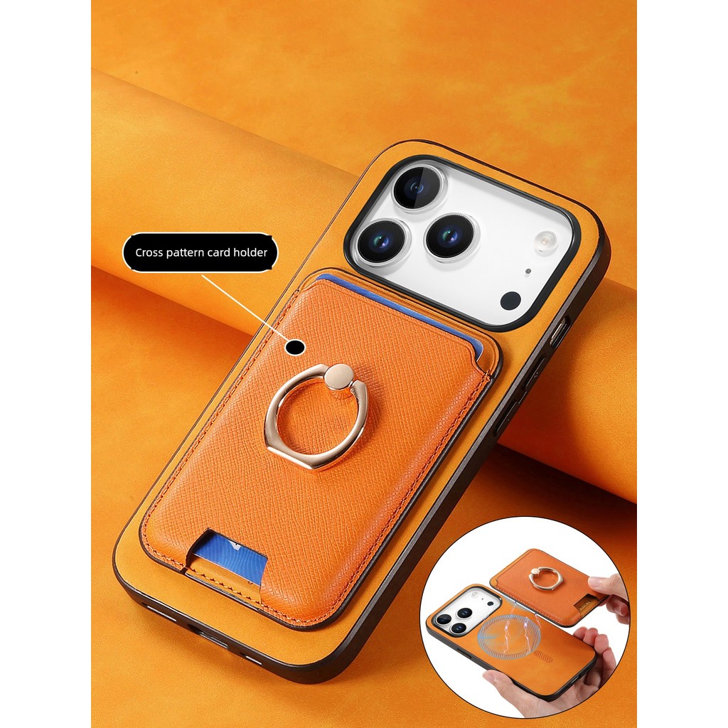 magnetic wallet magsafe wallet เหมาะสําหรับ iphone17promax ผู้ถือแหวน Air Magnetic Card Holder 16e เ