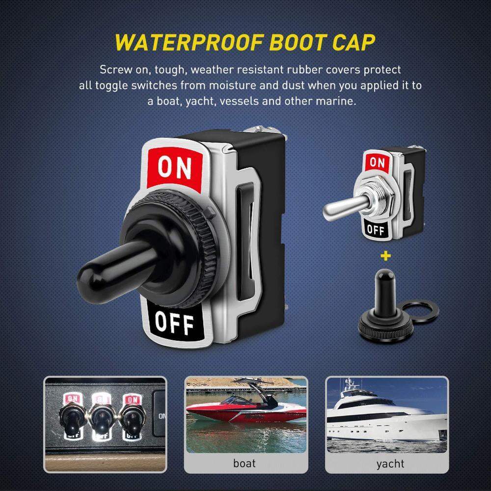 SPST Rocker Toggle Switch 2 Pins ON OFF Power Switches สําหรับรถยนต์ RV Marine Boat