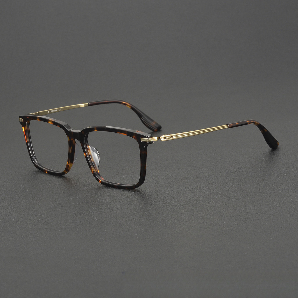 กรอบแว่นตาแผ่นออปติคอลที่ทําด้วยมือของญี่ปุ่น OTW6045 Retro Pure Titanium Square กรอบใหญ่แว่นตาหน้าใ