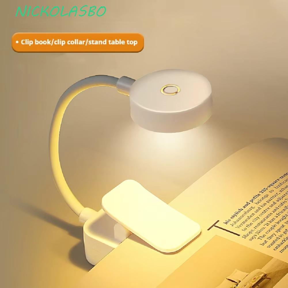 TUMZAP ไฟคลิปหนังสือ LED, โคมไฟตั้งโต๊ะห้องนอนป้องกันดวงตาหรี่แสงได้แบบไม่มีขั้นตอน, อเนกประสงค์ 360° หมุนมินิที่ถอดออกได้หนีบไฟกลางคืนโรงเรียน