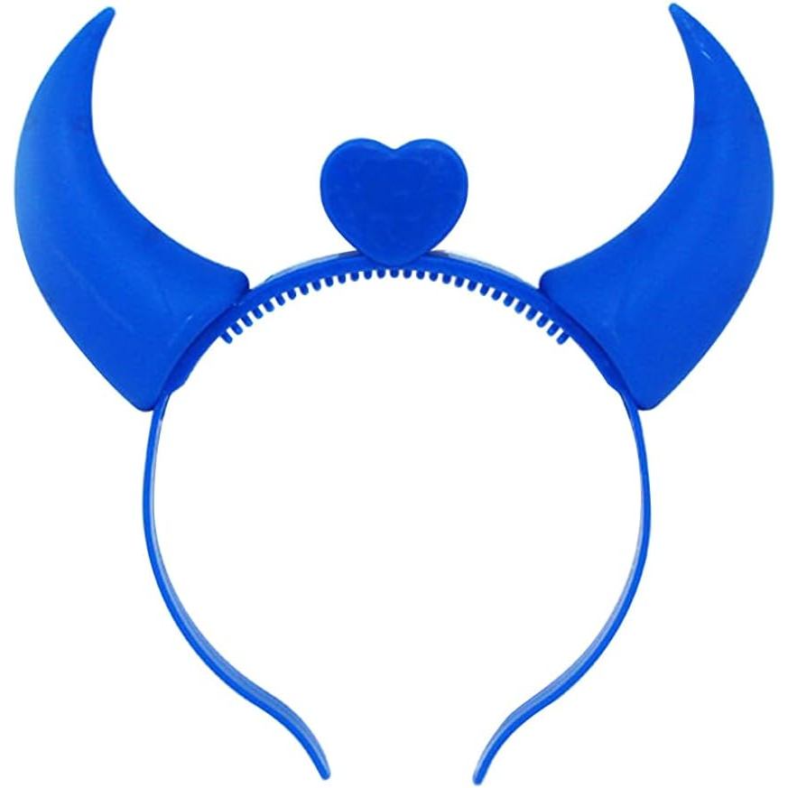 PRETYZOOM LED Light Up Devil Horns ที่คาดผมตกแต่งฮาโลวีน Devil Horns ที่คาดผมฮาโลวีน