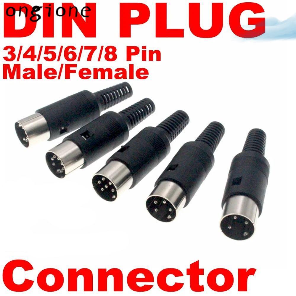ONGIONE Audio AV Connector Adapter, 3pin 4pin 5pin 6pin 7pin 8 Pin Mount พลาสติก Handle DIN ชายหญิงป