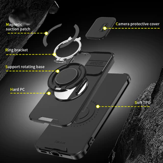 SAMSUNG เคสเลนส์สไลด์โลหะแม่เหล็กสําหรับSamsung Galaxy A Series A13 A14 A15 A16 A17 A23 A25 A26 A35 A36 A54 A55 A56 A57 5Gป้องกันกันชนกันกระแทก