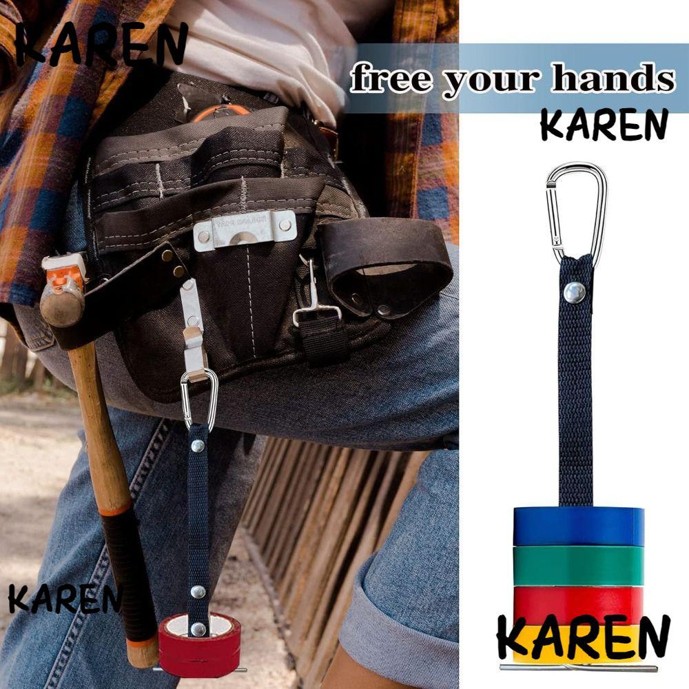 KARENGOODS 1/4 ชิ้นที่ใส่เทปไฟฟ้า, โพลีเอสเตอร์พร้อมตะขอเทปเอวแขวนเครื่องมือ, แบบพกพาขนาดใหญ่ความจุปรับเทปทนทานอุปกรณ์ไฟฟ้า
