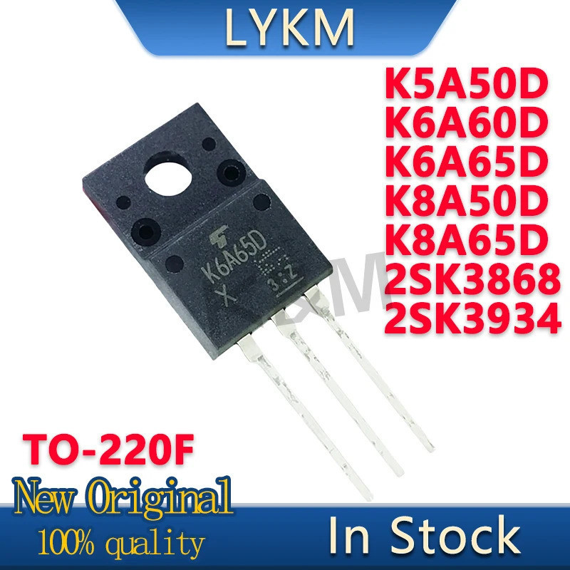 5PCS K5A50D K6A60D K6A65D K8A50D K8A65D 2SK3868 2SK3934 K3934 TO-220F MOS field-effect ทรานซิสเตอร์