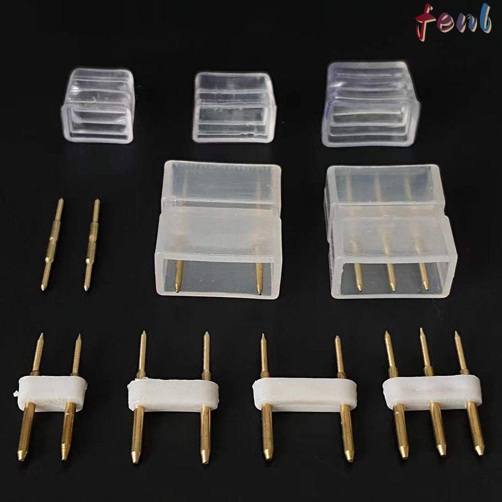 FENL LED Strip Connector, 2 Pin 3Pin Gold Connector, แบบพกพา 6 มม. 7 มม. 8 มม. 9 มม. 10 มม.ทองแดง So