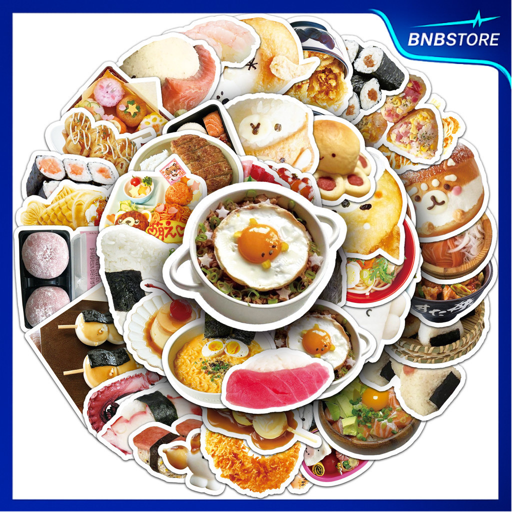 🍀ส่งจากไทย🍀 50แบบ Sticker อาหารญี่ปุ่น ข้าวปั้น ซูชิ ราเมน  Japan food Face animal cartoon Sushi ram