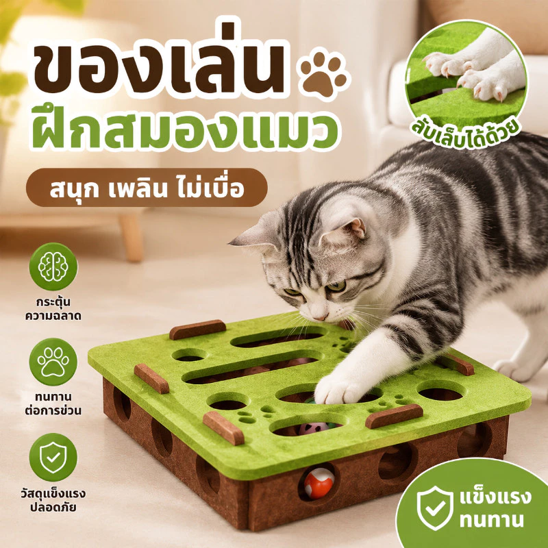 PawPals สัตว์เลี้ยงปริศนาเขาวงกต ของเล่นแมว ลูกบอลแคทนิป ของเล่นสําหรับเล่นกับแมว ของเล่นสัตว์เลี้ยง ล้อเลียนแมว