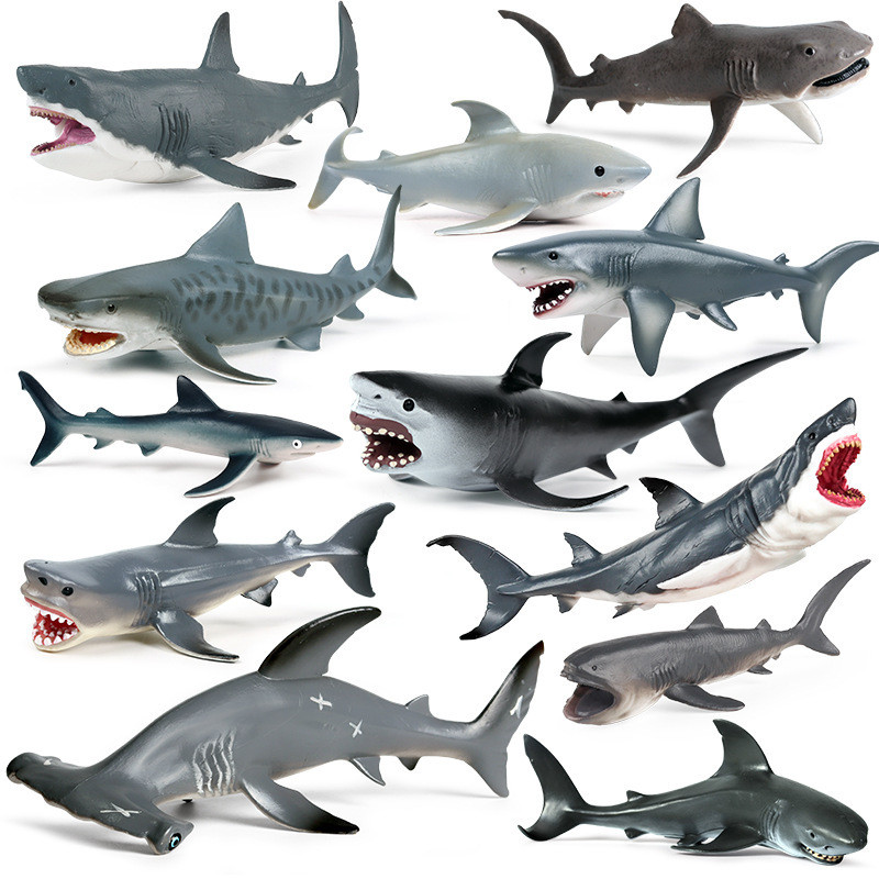 จํากัดเวลาจําลองขายดีสัตว์ทะเลรุ่น Great White Shark Killer Whale Spread Whale Killer Shark Megalodo