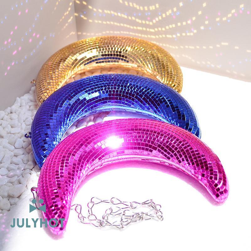 COOL Moon Shaped Disco Ball แขวนเครื่องประดับ Glitter แก้วกระจก Ball สะท้อนแสง Moon จี้งานแต่งงานบาร
