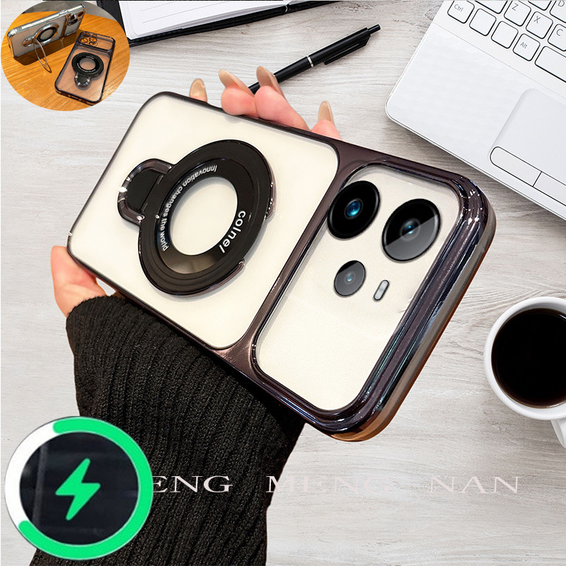 เหมาะสําหรับRealme C35 4G Realme NARZO 50A Primeโทรศัพท์มือถือกรณีรูปแบบCDแม่เหล็กดูดAnti DROPโปร่งใ