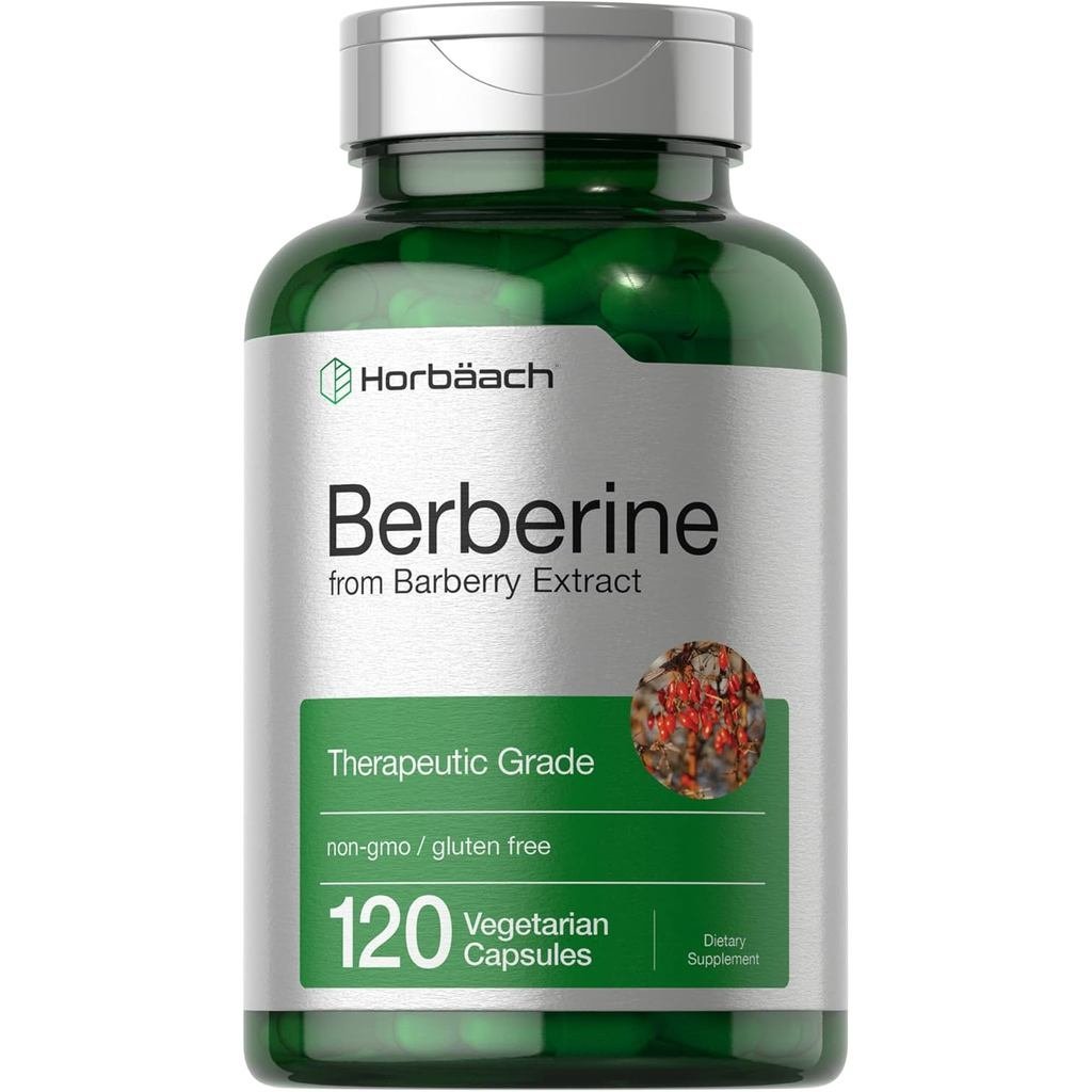 HorbaachBerberineHCL|500มก|120แคปซูล|จากBarberryExtract|เกรดบําบัด|เจ,ที่ไม่ใช่จีเอ็มโอ,กลูเตนฟรี K2