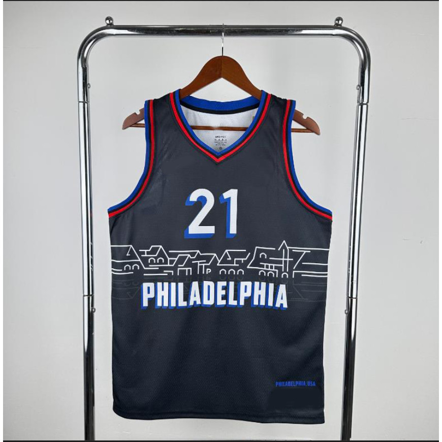 [กดร้อน]2026 เสื้อบาสเก็ตบอล Philadelphia 76ers Have Logo George Allen Iverson City Edition Jersey